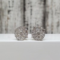 10K 1.50ctw Diamond Cluster Earrings