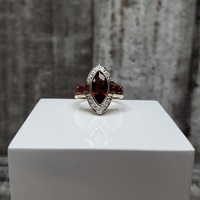 10K Colored Stone Diamond Ring 