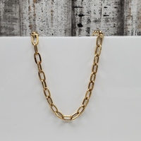 18" 14K Semi solid Oval Link Necklace