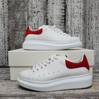 Alexander McQueen White and Luster Red Sneakers Size 8 