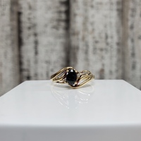 10K Diamond + Sapphire Ladies Ring