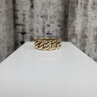 10K Cuban Link Style Band Ring 