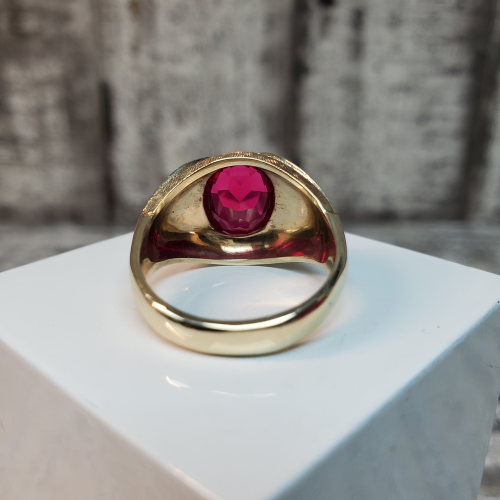 10K Synthetic Ruby Ring