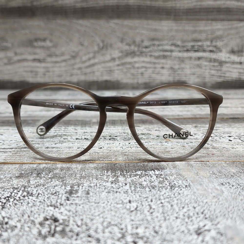 New CHANEL CH 3413-A 714 53mm Brown Havana Pantos Eyeglasses