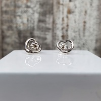 .925% Tiffany & Co. Open Heart Stud Earrings Friction Backs