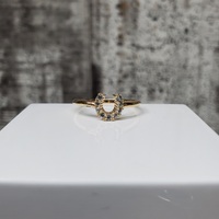 14K Horseshoe CZ Ring