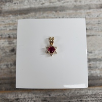 14K Red Stone Small Pendant 