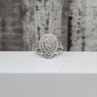 10K 1.85ctw Cluster Diamond Pear Shaped Ring