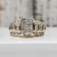 14K Cluster Diamond Ring