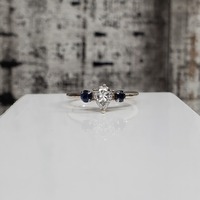 14K .50ctw Diamond Sapphire Ring