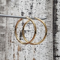14K Brand New Polished Tube Hoop Earrings