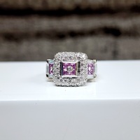 18K 1.00ctw Pink Sapphire Diamond Ring