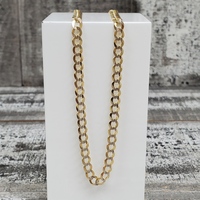 26" 10K Diamond Cut Solid Curb Link Necklace