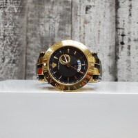 Versace G29 Gold Tone Blue Dial GMT & Alarm Timepiece