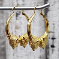 18KBuffalo Design Hoop Earrings