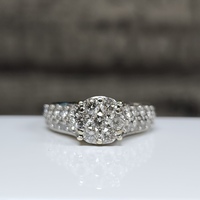 14K 1.15ctw Diamond Cluster Engagement Ring