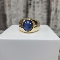 18K .25ctw Diamond + Star Sapphire Ring