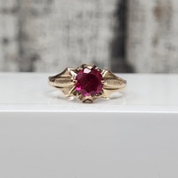 10K Synth Ruby Baby Ring