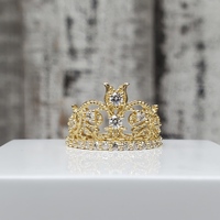 14K CZ Crown Design Ring