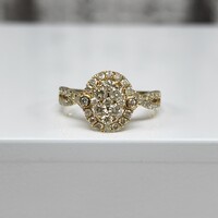 10K 1.00ctwTwisted Shank Halo Ring 