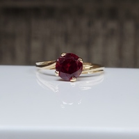 10K Synthetic Ruby Solitaire Ring