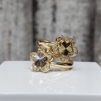 14K Flower Design Ring Adjustable Size Ring