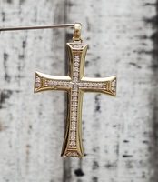 10K Diamond Cross Religious Pendant