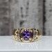 14KOval Purple Stone + CZ Nugget Design Ring