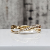 10K Woven Design Diamond Ring