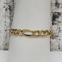 14K Semi Solid Figaro Link Bracelet 