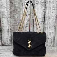 Saint Laurent LouLou Medium Black Suede Bag