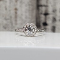 14K .80ctw Engagement Diamond Halo Ring