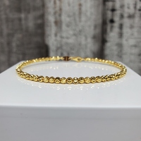 14K Fancy Bead Design Bangle Bracelet