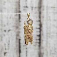 14K TriColor St. Jude San Judas Pendant