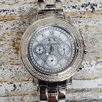 Luxuryman 37.5mm Stainless Diamond Watch 