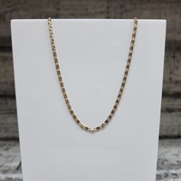 18" 14K TriColor Valentino Style Link Necklace