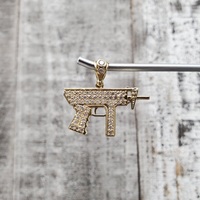 10K CZ Gun Pendant
