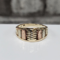 10K TriColor Fancy Design Ring