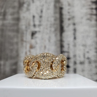 10K 4.5ctw Diamond Curb/Gucci Link Large Band Ring