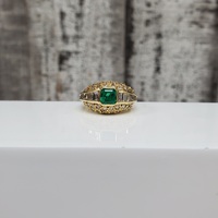 $4650 18K Diamond Emerald Ring
