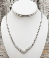 18.5" 14K Diamond Cluster Necklace