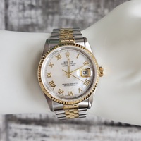 '93 Datejust Mother Of Pearl Roman Number Dial Rolex Watch 36mm 16233