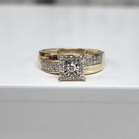14K Illusion Engagement Ring 