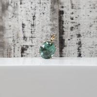 14K Large Green Stone Pendant