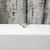 14K CZ Solitaire Ring