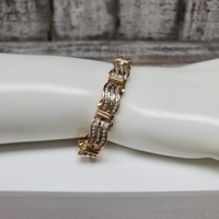 7" 14K Diamond Wavy Design Bracelet