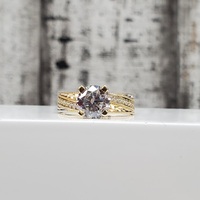14K CZ Two-Tone Engagement Ring