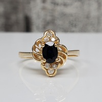 14K Sapphire + Diamond Ring