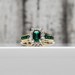 10K Synthetic Emerald + Diamond Ring
