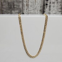 24" 14KDiamond Cut Solid Curb Link Necklace